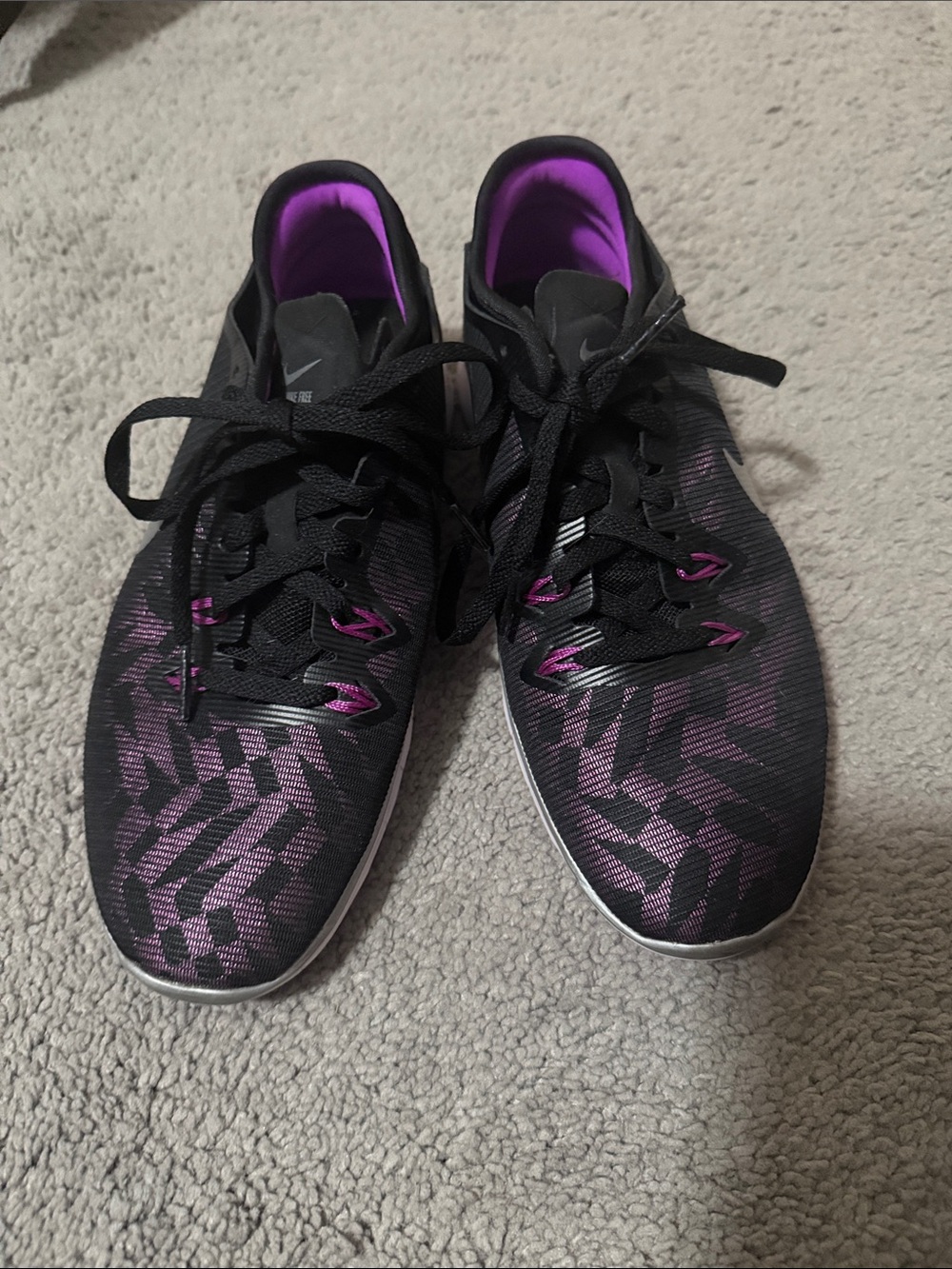 Nike Free 5.0 Women's Black & Purple Athletic Training Shoes